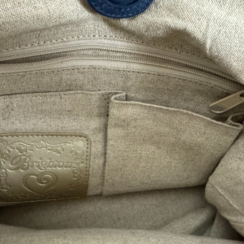 Brighton Woven Shoulder / Hand Bag Blue & Silver Details - Picture 8 of 9
